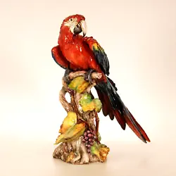 Buy Art Deco Italian Ceramic Parrot Macaw Bird Figurine Porcelain Animal Sculpture • 4,933.50£