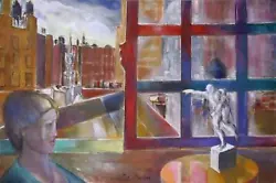Buy Benjamin Silva, Untitled - City View With Sculpture, Acrylic On Canvas, Signed • 20,164.10£