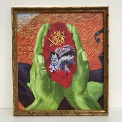 Buy Vintage Surrealism Abstract Horse Human Hands Anatomy Oil Painting • 20£