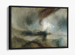 Buy J M W Turner Snow Storm Steam Boat -float Effect Canvas Wall Art Pic Print- Blue • 49.99£