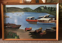 Buy Original Oil Painting On Board Boats In A Lake • 14.99£
