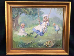 Buy Margaret Palmer PS ATD ( 1922 - 2022 ) Oil On Board Painting Girls Playing • 290£