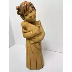 Buy Lee Bortin Sculpture Originals Clay Girl Holding Cat Figure • 28.94£