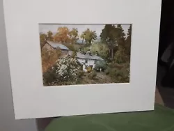 Buy A Heaton Cooper (1863-1929) Mounted Print Of Mill Dam Cottages, Coniston  • 10£