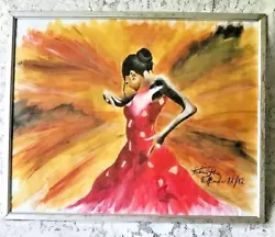 Buy Framed Fabian Perez Style Flamenco Dancer Painting Signed E Bankier  53cm X 43cm • 45£