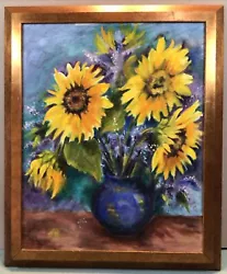Buy P M White Sunflowers Framed Acrylic  Painting Circa 1970s • 108.40£