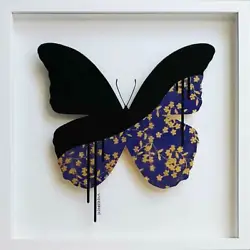 Buy VeeBee BUTTERFLY ROYAL BLUE-GOLD ORIGINAL PAINTING ON GLASS • 1,300£
