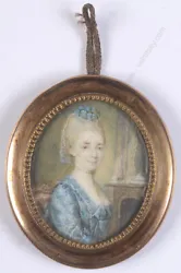 Buy François Dumont-Circle  Lady At Fireplace , Fine Miniature, Ca. 1770 • 984.04£