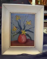 Buy Vintage OIL ON BOARD STILL LIFE OF DAFFODILS 1960's Great Frame! • 77.73£