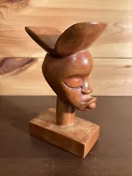 Buy Vintage Hand Carved Haitian Miniature Wooden Bust • 25£
