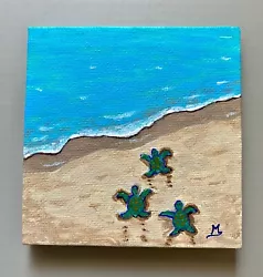 Buy Sea Turtle Painting, Sea Life, Ocean Baby Turtles Art, Beach Ocean Life  4 X4  • 28.94£