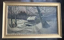 Buy Antique Oil Painting Landscape Cabin By Creek Impressionist -signed • 62.16£