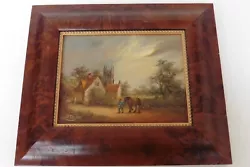 Buy H TAYLOR Oil Painting On Canvas - Farmer With Shire Horse By Farm House & Church • 120£