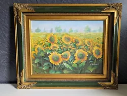 Buy Sunflower Oil Painting. Canvas, Vintage, Original • 100£