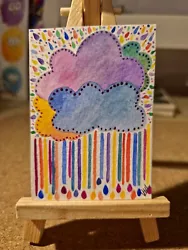 Buy Watercolour ACEO Colourful Cloud & Rain Original Painting In Sleeve Vicki 2024 • 3.50£