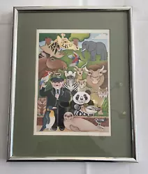 Buy 'The Zoo Keeper' Mounted & Framed Print 13.5x19.5cm Vintage St Michael 1970s/80s • 9.30£
