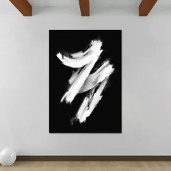 Buy Paint Strokes - Abstract Art - Black And White - Canvas Rolled Wall Art Print • 14.59£