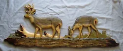 Buy Wood  Carving 2 WHITETAIL DEER Chainsaw Cabin Decor Wall Art  Carved Cub • 280.42£