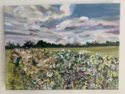 Buy Painting Original Painting Landscape Floral Fields Countryside Acrylic On Canvas • 25£
