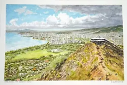 Buy Orig Hawaii Watercolor Painting  The Summit @ Diamond Head  By L. Segedin #65 • 581.96£