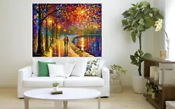 Buy Leonid Afremov CANAL Abstract Painting Canvas Wall Art Picture Print Living Room • 75£