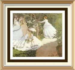 Buy CLAUDE MONET Art Print WOMEN IN THE GARDEN Victorian Era Fashion Dress Parasol • 1.20£