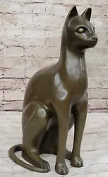 Buy Moigniez Feline Sculpture Hot Cast Brown Patina Bronze Cat Statue Figurine • 315.18£