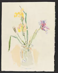 Buy Oskar Kokoschka - Yellow And Purple Iris - Color Lithography (1960) • 1,716.07£
