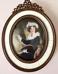 Buy Antique Vintage Overpainted Miniature Print Georgiana Duchess Of Devonshire NoR! • 3.20£
