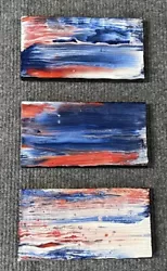 Buy Triptych Painting On Reclaimed Wood Red White Blue Hand Painted Acrylic • 62.02£