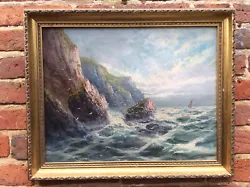 Buy Antique Oil Painting By Frank Hider 1861-1933 Haunt Of The Seagull Ilfracombe • 249.99£