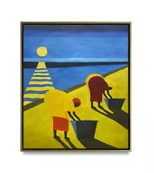 Buy NY Art-Original Oil Painting Of Abstract People On Canvas 20x24 Framed • 131.33£