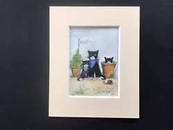 Buy Aceo Original Watercolour Painting By Toni Cats Playing In The Pots • 6.90£