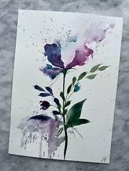 Buy Abstract Flower | Original Hand Painted | Watercolour Painting | Botanical | A5 • 35£