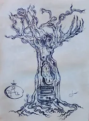 Buy 1975 Salvador Dali, Original Signed Ink Drawing In Fair Condition • 1,417.49£