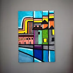 Buy Aceo Original Miniature Picture 2.5x3.5” City Lines Dorset Artist Abstract • 5£