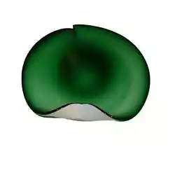 Buy Murano Swirl Quilted Glass Bowl Green Mid Century Small 7 In Cased White • 49.61£