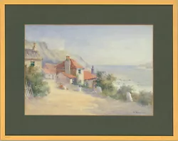 Buy W. Whipp - 1915 Watercolour, Coastal Town Scene • 65£