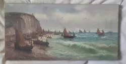Buy JOHN SMITH WILLIAMSON 19th CENTURY OIL PAINTING OF BOATS HASTINGS EAST SUSSEX • 20£