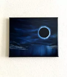 Buy Lunar Eclipse Moon Oil Painting On Canvas 8x10in • 40.31£