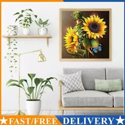 Buy Sunflower Butterfly Oil Paint By Number Kit Frameless Drawing Picture Wall Decor • 5.75£