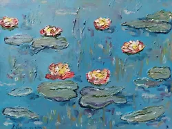 Buy Claude Monet - Hand Painted Oil On Canvas - Water Lilies • 110.37£