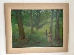 Buy Beautiful Painting Of People Gathering Flowers In A Forest • 25£