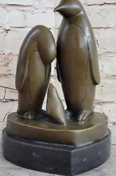 Buy Vintage Austrian Hot Painted Bronze True Miniature Penguin Family Sculpture Sale • 83.41£
