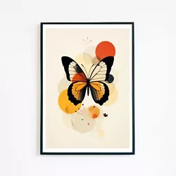 Buy Retro Butterfly Abstract Painting Illustration 7x5 Home Decor Wall Art Print  • 3.95£