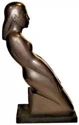 Buy American Art Deco Carved Slate Nude Kneeling Woman Sculpture, Ca. 1920 • 4,104.67£