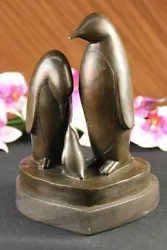Buy Vintage Austrian Hot Painted Bronze True Miniature Penguin Family Sculpture Sale • 83.17£