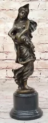Buy Graceful Woman Sculpture: Hot Cast Bronze Artwork With Water Jug • 236.33£