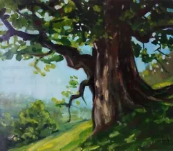 Buy Original Oil Painting Summer Landscape With Tree 7  X 8  Signed By The Artist • 29.34£