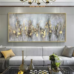 Buy HH905-1 CANVAS HAND-PAINTED ABSTRACT GOLD FOIL DECOR PAINTING 60x180CM UNFRAMED • 56.70£